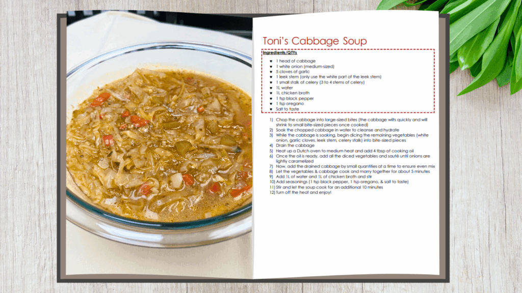 Ms. Toni’s Yeast-Free Cabbage Soup