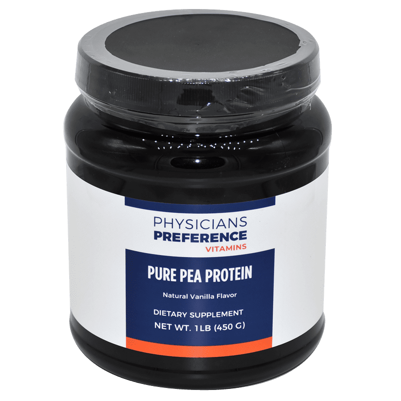 A jar of protein powder on a green background