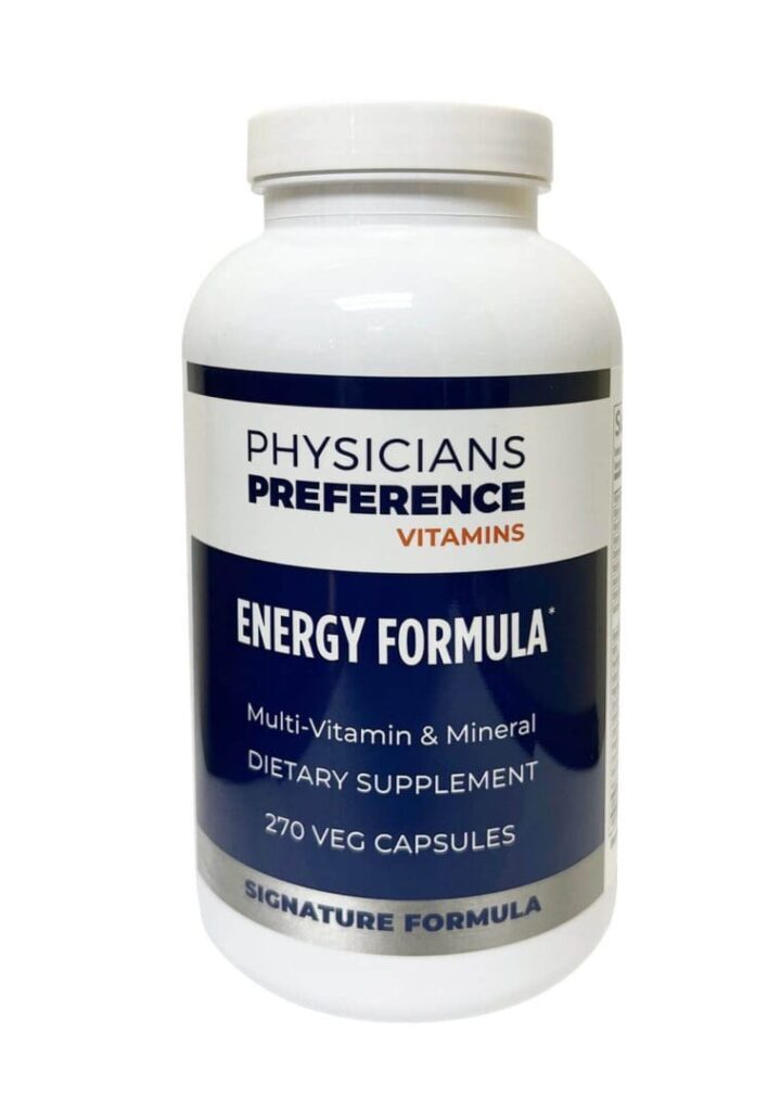 A bottle of energy formula is shown.