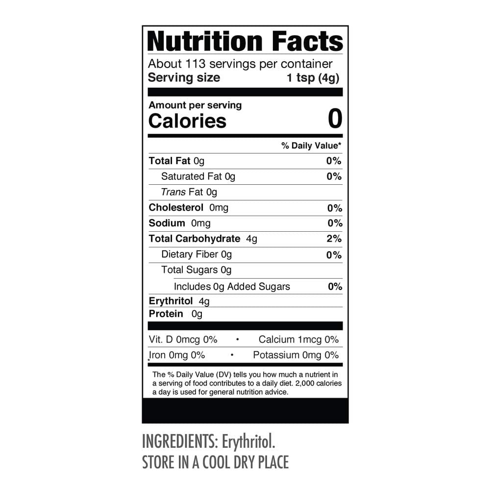 Organic Erythritol Sweetener 12oz - Baking Sugar Alternative