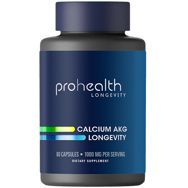 Calcium AKG Longevity 1,000 mg per Serving 60 Capsules - Front
