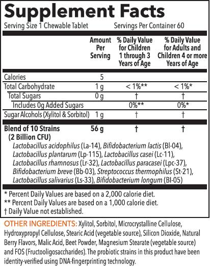 Probiotic Blend for Kids 60 Chewables