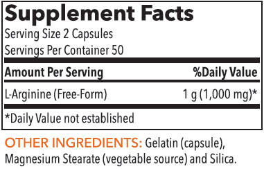 L-Arginine 500 mg 100 Capsules