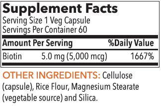 Biotin 5000 mcg 60 Capsules