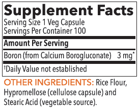 Boron 3 mg 100 Capsules