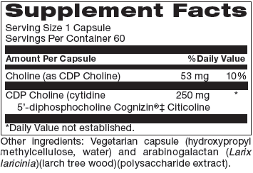 CDP Choline 250 mg 60 Capsules