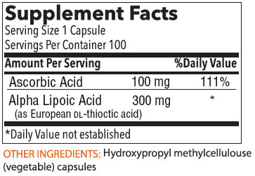 European Alpha Lipoic Acid 300 mg 100 Capsules