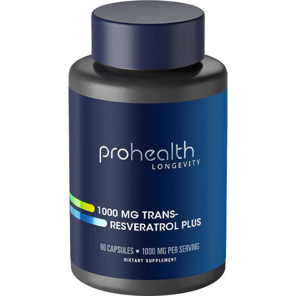 Trans-Resveratrol Plus 1,000 mg per Serving 60 Capsules - Front
