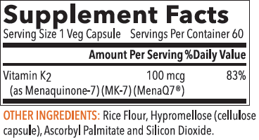 Vitamin K-2 100 mcg 60 Capsules