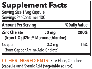 Zinc 30 mg 100 Capsules